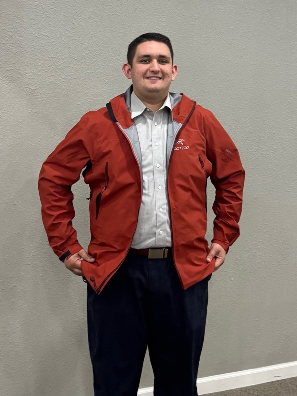 Arc'teryx Men's Rust Orange Hooded Waterproof Shell